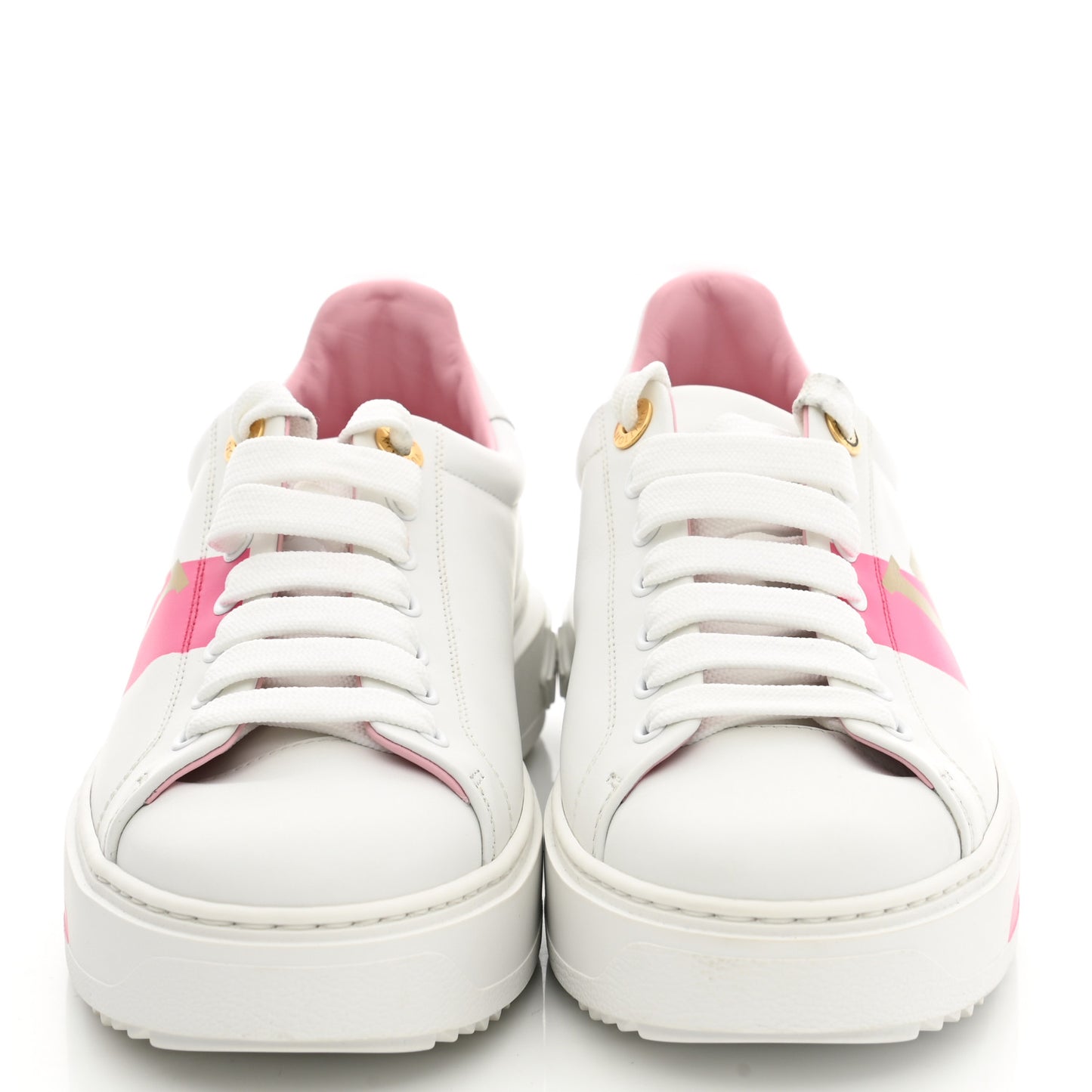 Monogram Time Out Sneakers 37.5 White Pink