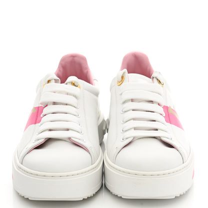 Louis Vuitton Monogram Time Out Sneakers 37.5 White Pink 2 of 10