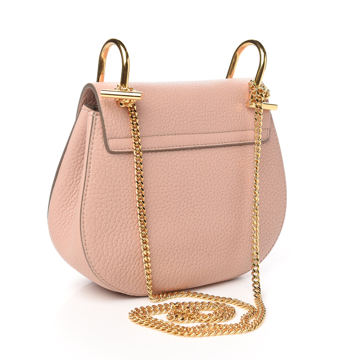 Grained Lambskin Mini Drew Shoulder Bag Cement Pink