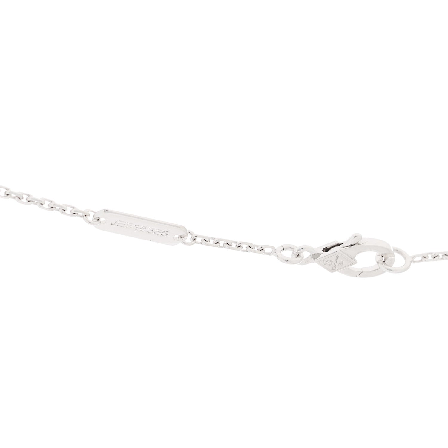 Van Cleef & Arpels 18K White Gold Mother of Pearl Vintage Alhambra Pendant Necklace 5 of 6