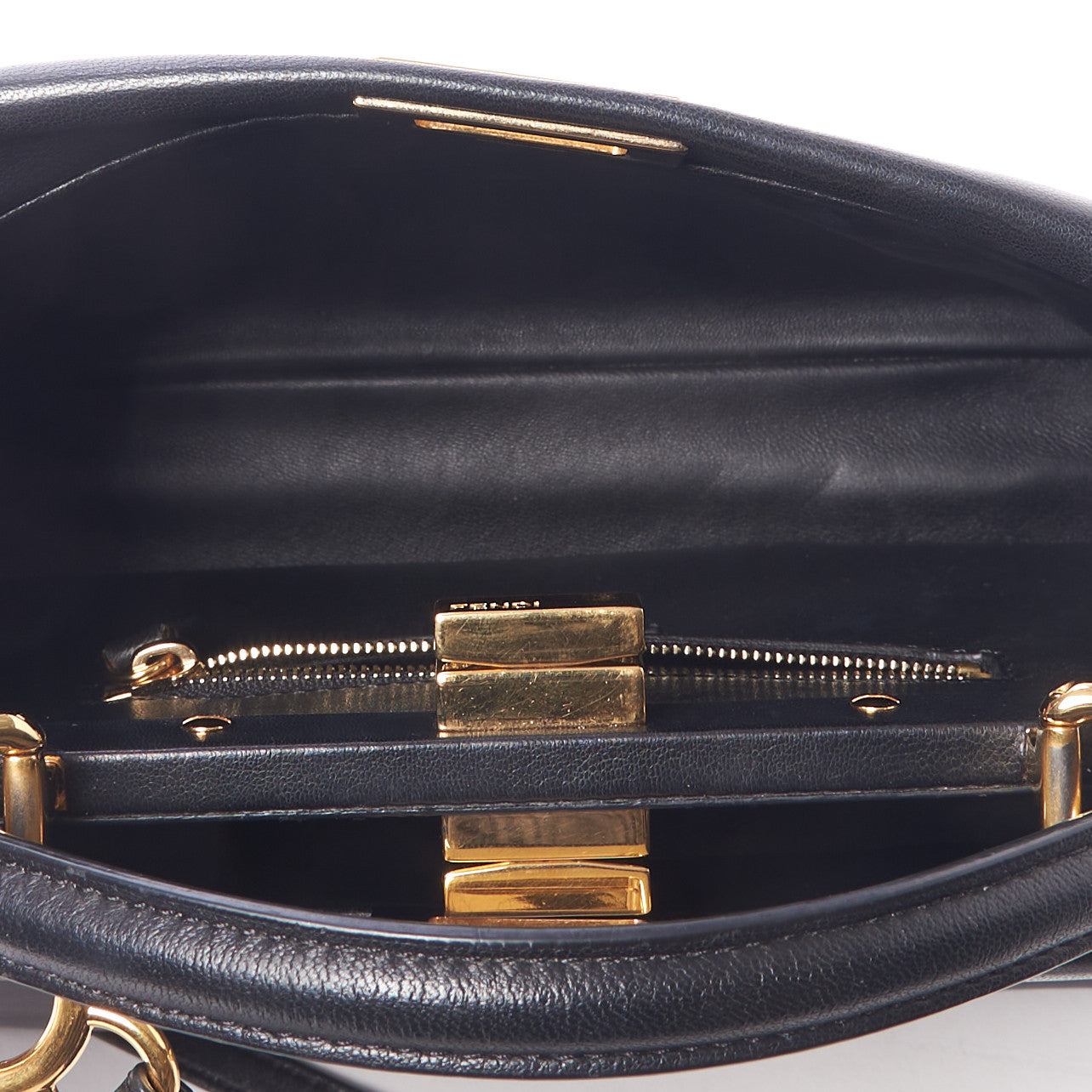 Fendi Nappa Mini Peekaboo Iconic Satchel Black 8 of 10