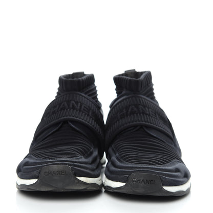Chanel Stretch Fabric CC Sneakers 40 Black 2 of 10