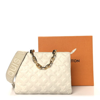 Louis Vuitton Lambskin Embossed Monogram Coussin PM Beige Cream 17 of 17