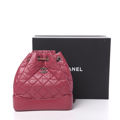 Chanel Aged Calfskin Quilted Small Gabrielle Backpack Dark Pink 10 of 10