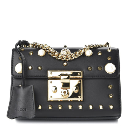 Gucci Calfskin Studded Small Padlock Shoulder Bag Black 1 of 10