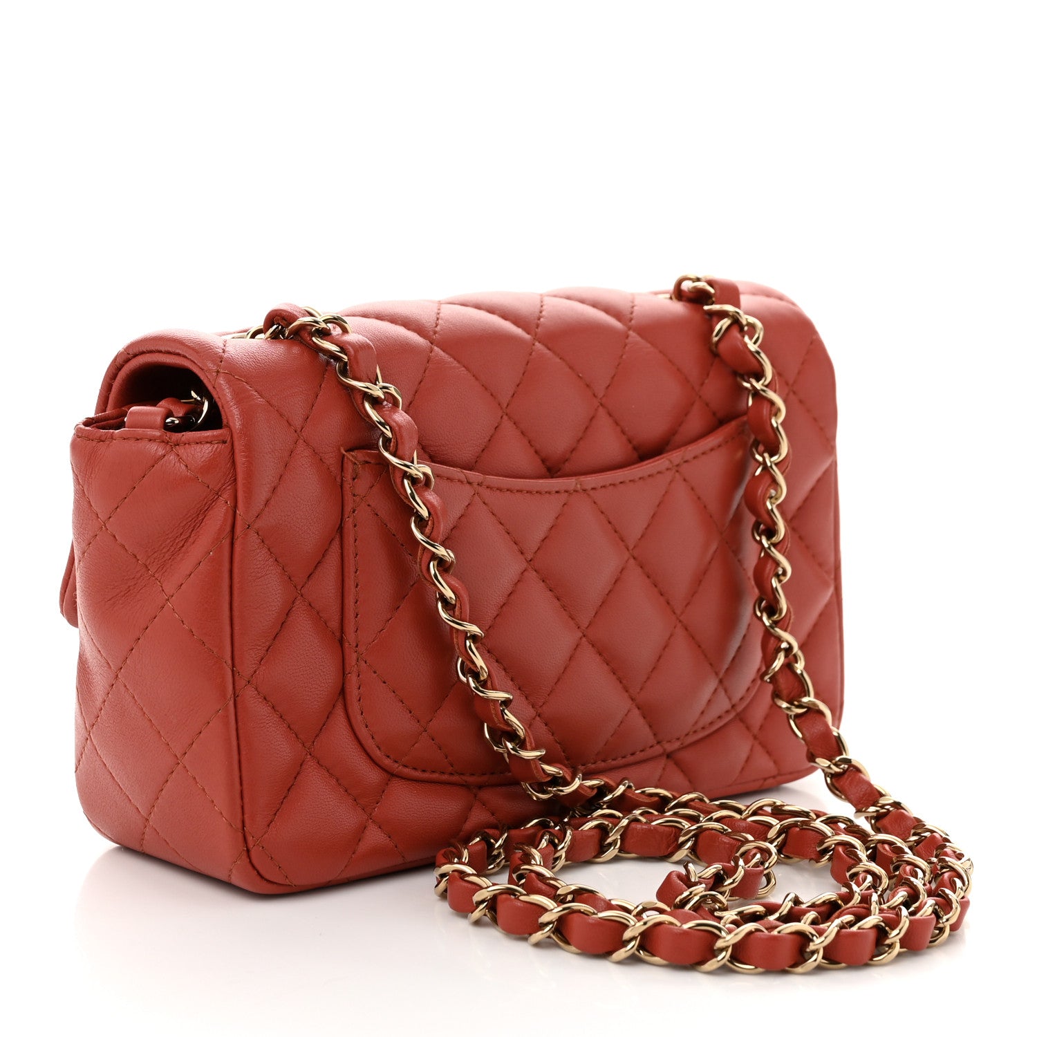 Chanel Lambskin Quilted Mini Rectangular Flap Brown 3 of 11