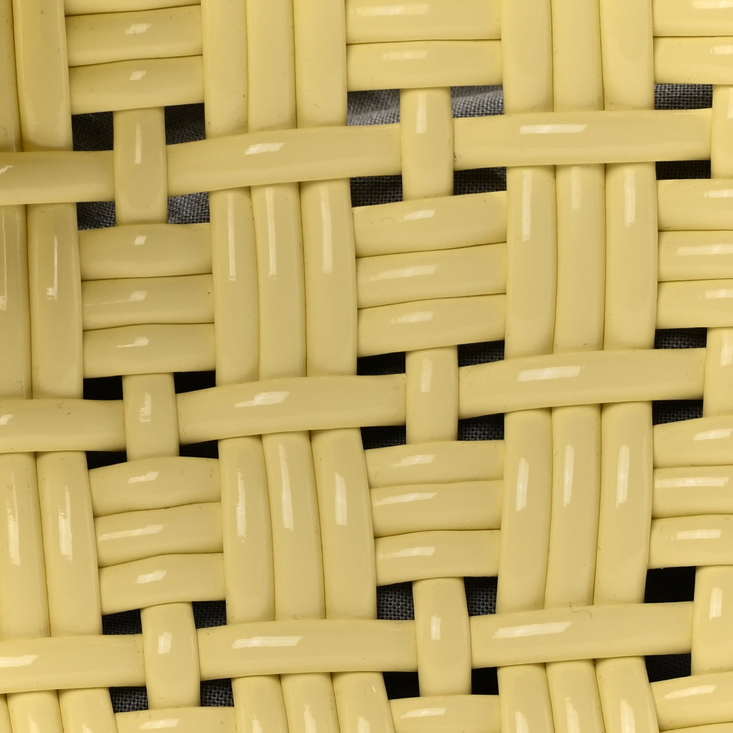 Varnished Faux Calfskin Braided XS Bistro Basket Pale Yellow