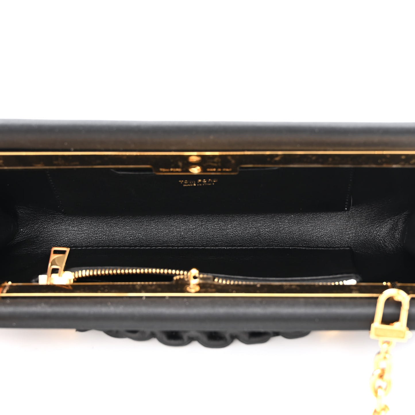 Satin Small Chain Clutch Bag Black