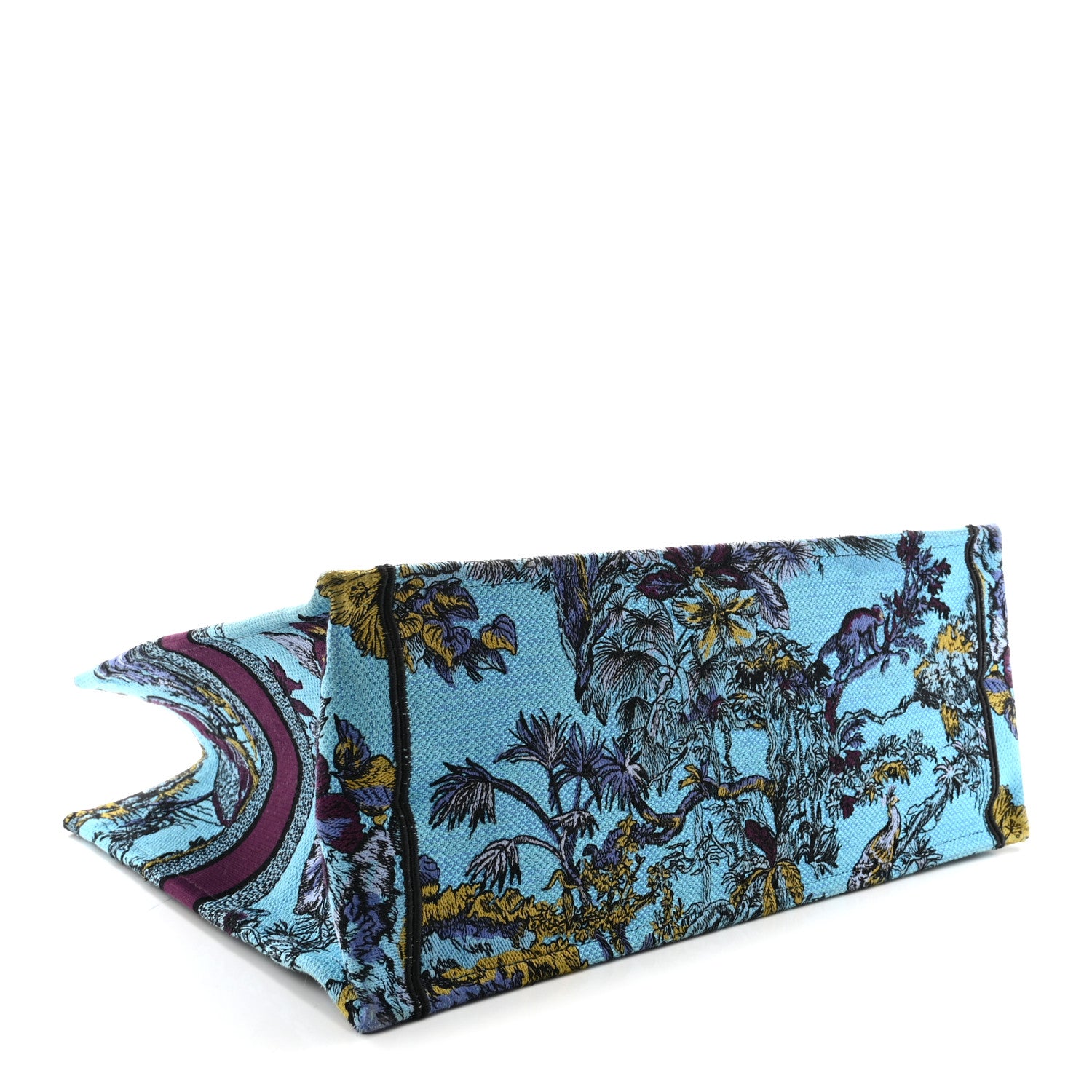 Christian Dior Canvas Embroidered Large Toile de Jouy Voyage Book Tote Celestial Blue 4 of 10