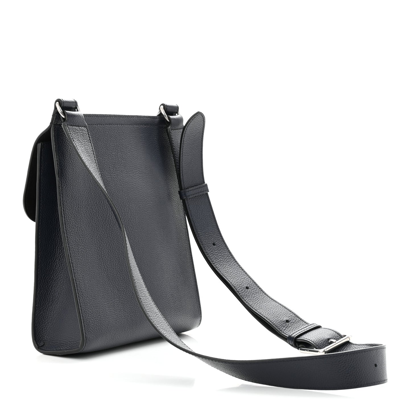 Natural Grain Calfskin Antony Messenger Crossbody Navy