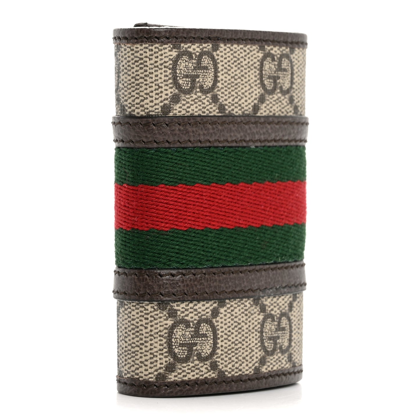 GG Supreme Monogram Web Ophidia 6 Key Holder Case Beige New Acero