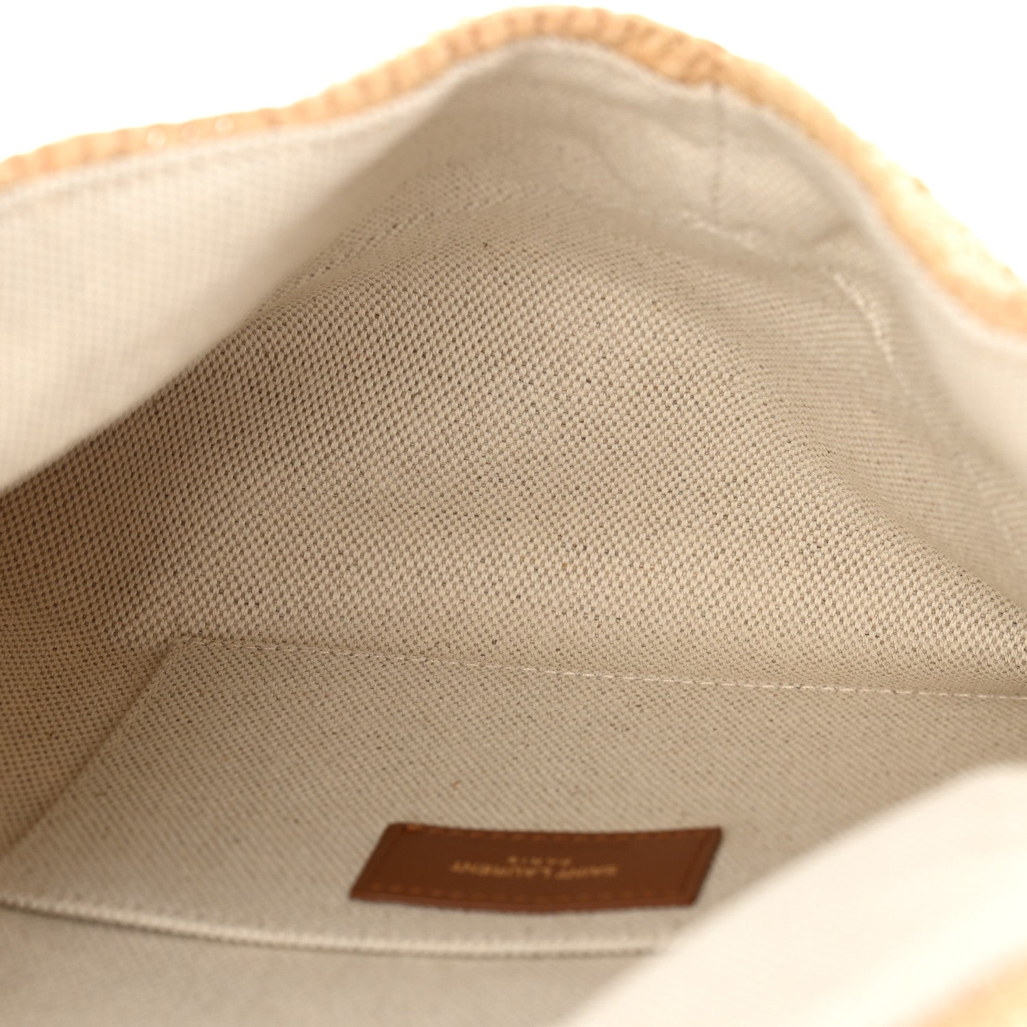 Saint Laurent Raffia Large Cassandre Pouch Naturel Brick 5 of 10