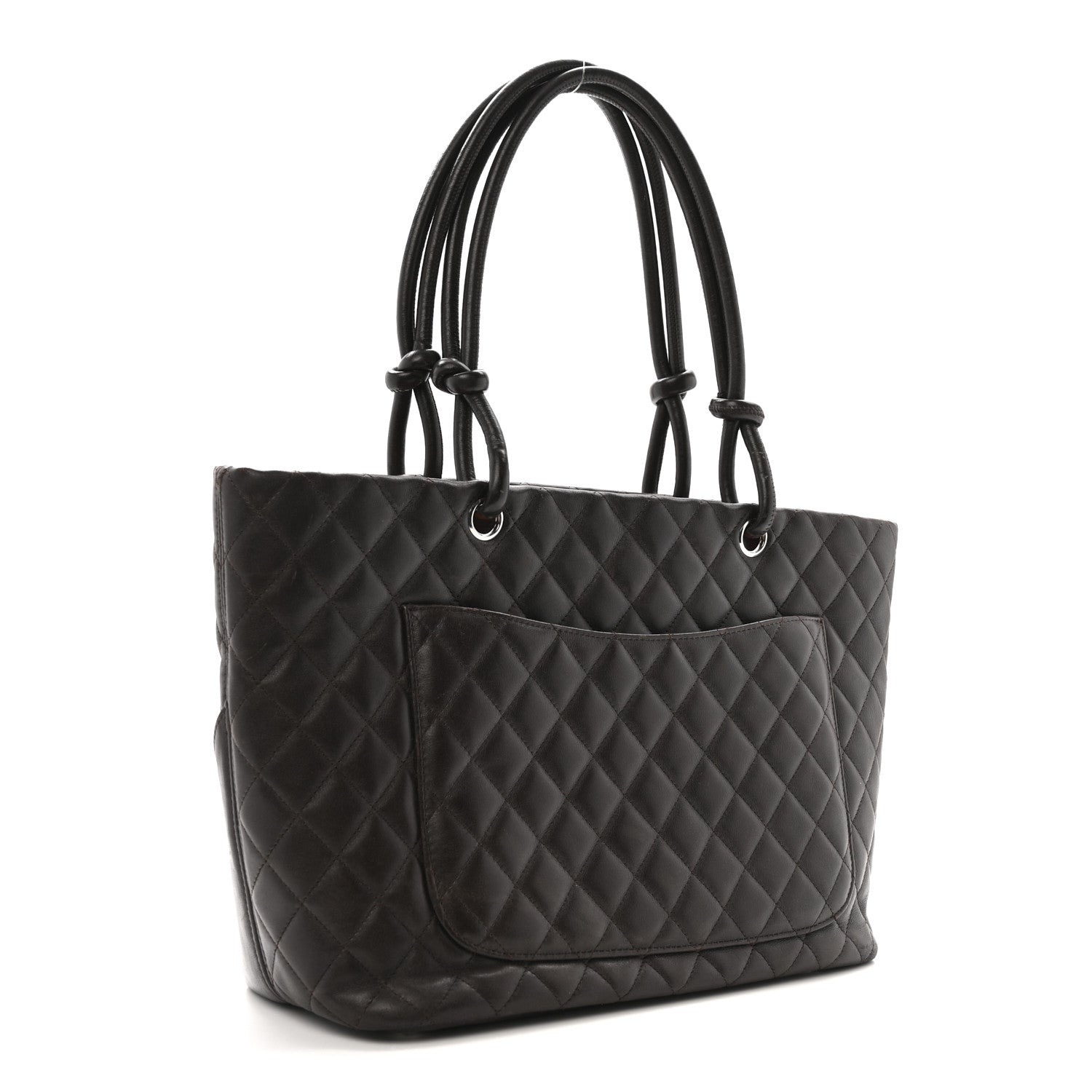 Chanel Calfskin Quilted Large Cambon Tote Brown 3 of 14