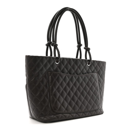 Chanel Calfskin Quilted Large Cambon Tote Brown 3 of 14