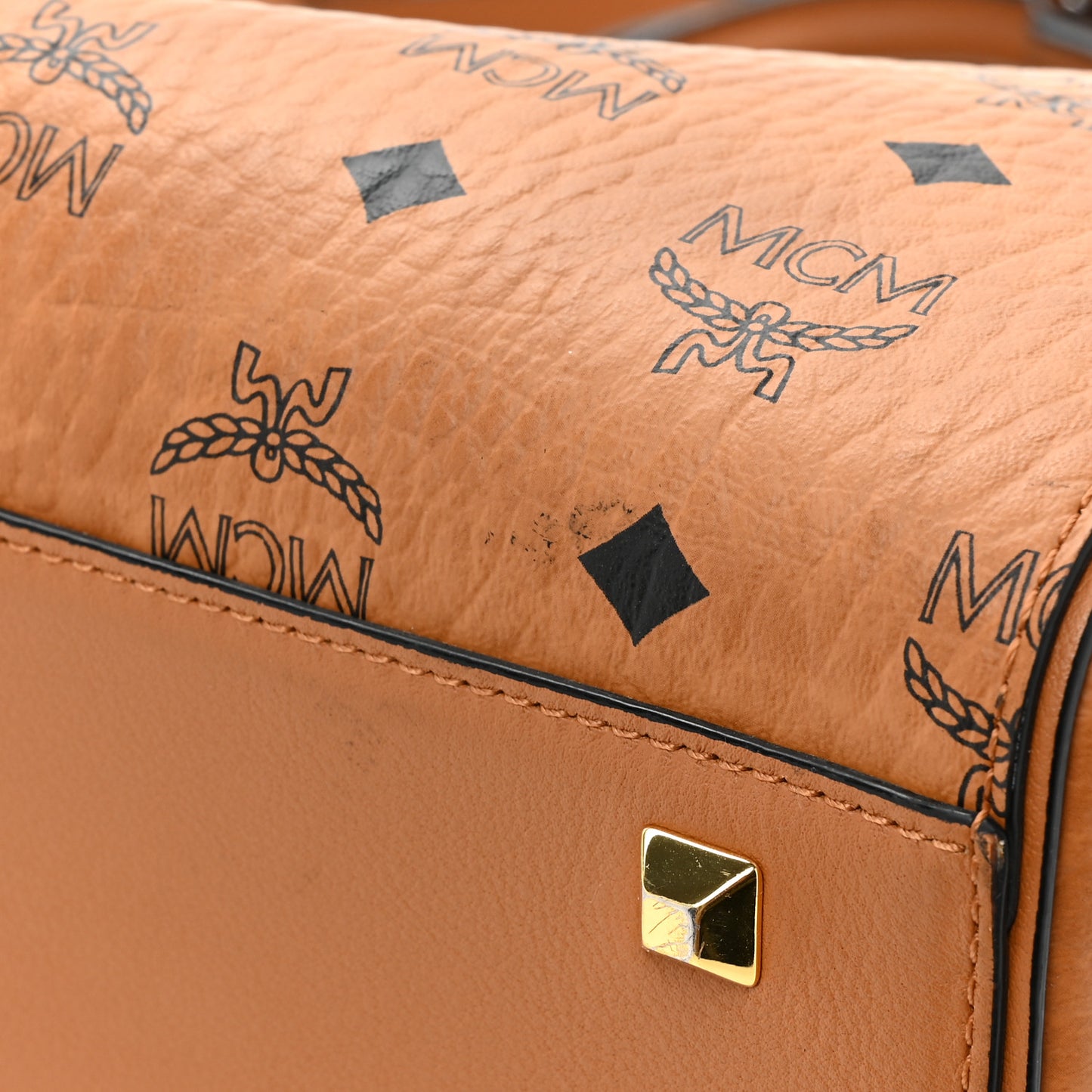 Visetos Medium Boston Bag Cognac