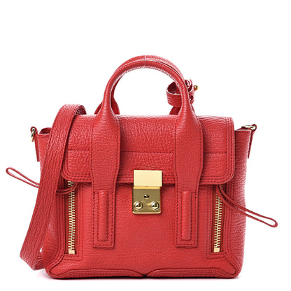 3.1 Phillip Lim 3.1 Textured Calfskin Mini Pashli Satchel Red 1 of 18