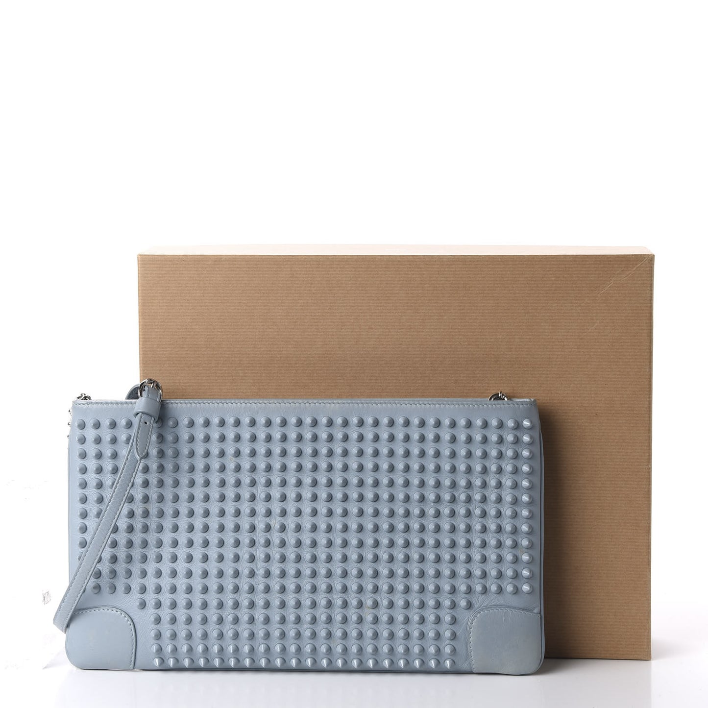 Calfskin Studded Loubiposh Clutch Horizon