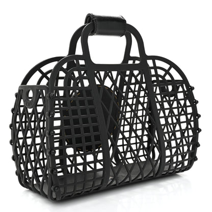 Fendi Recycled Plastic Vitello Liberty Matte Small Fendi Basket Black Miele Scuro 3 of 11