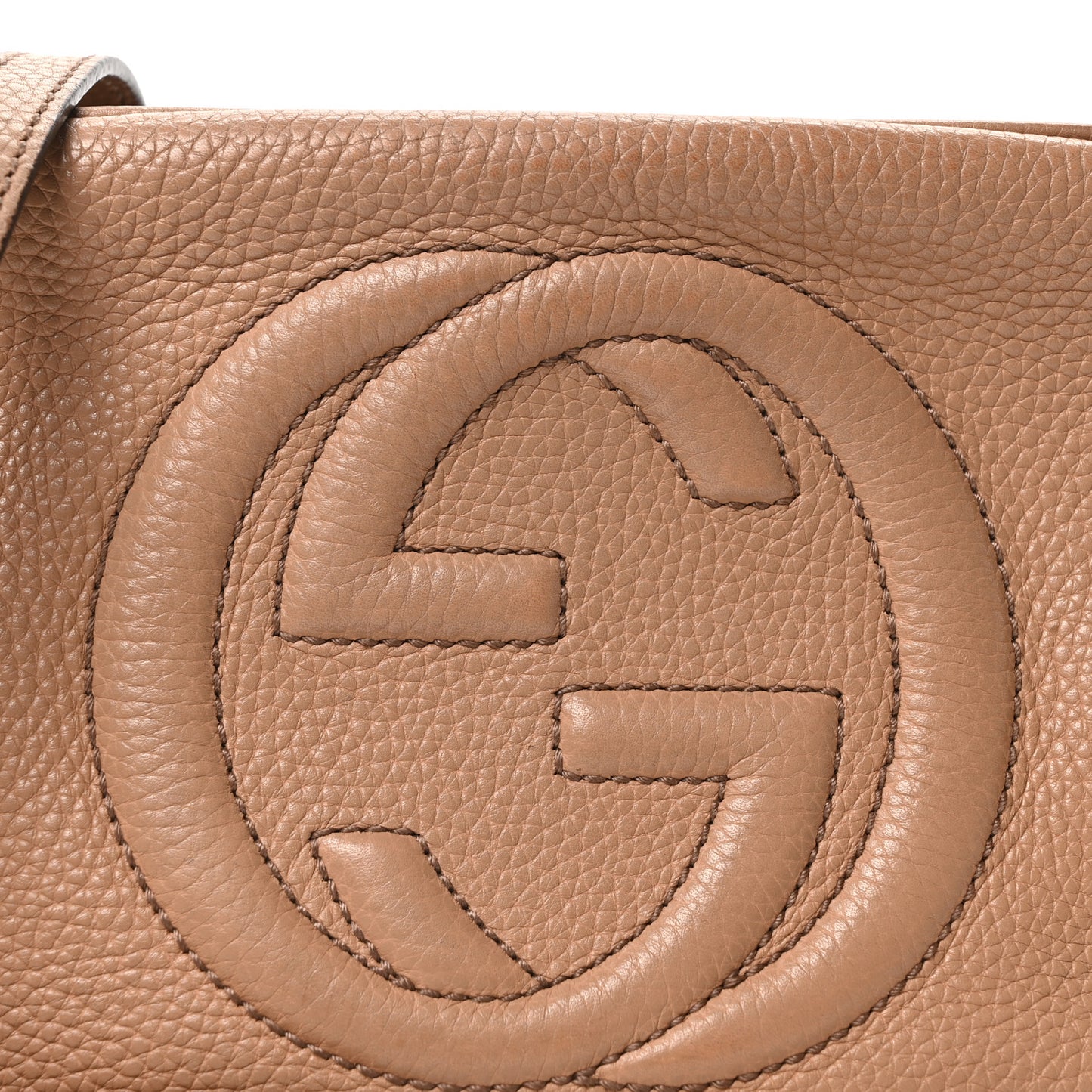 Pebbled Calfskin Small Soho Disco Bag Camelia
