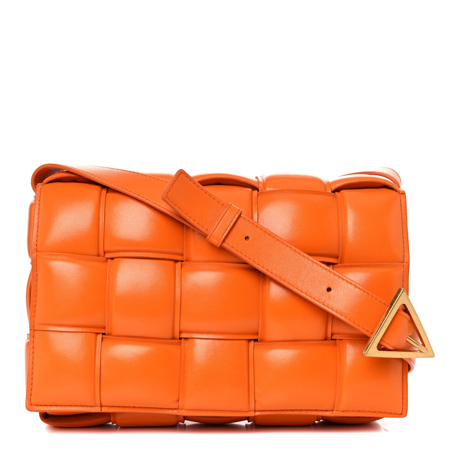 Bottega Veneta Nappa Maxi Intreccio Padded Cassette Crossbody Bag Orange 1 of 10