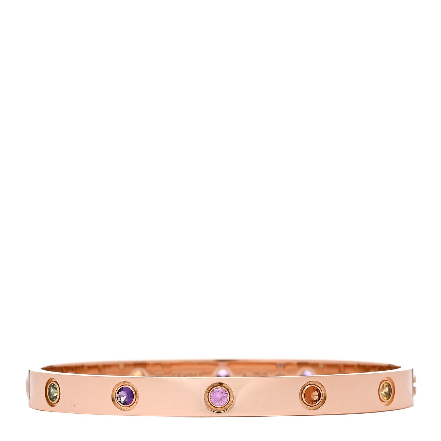 Cartier 18K Pink Gold Sapphire Garnet Amethyst LOVE Bracelet 17 1 of 7