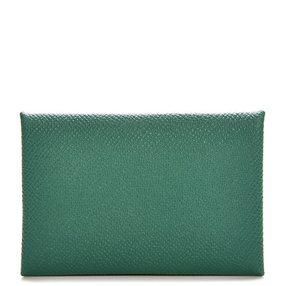 Hermes Epsom Calvi Card Case Vert Vertigo 1 of 8
