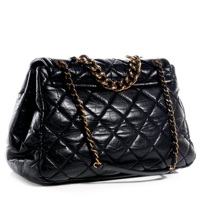Chanel Aged Calfskin Quilted Large Pondichery Flap Black 3 of 8