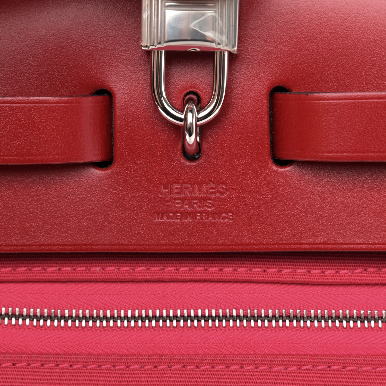 Hermes Toile Officier Vache Hunter Verso Herbag Zip Retourne 31 PM Rouge Venetian Rouge Piment Rose Extreme 7 of 11