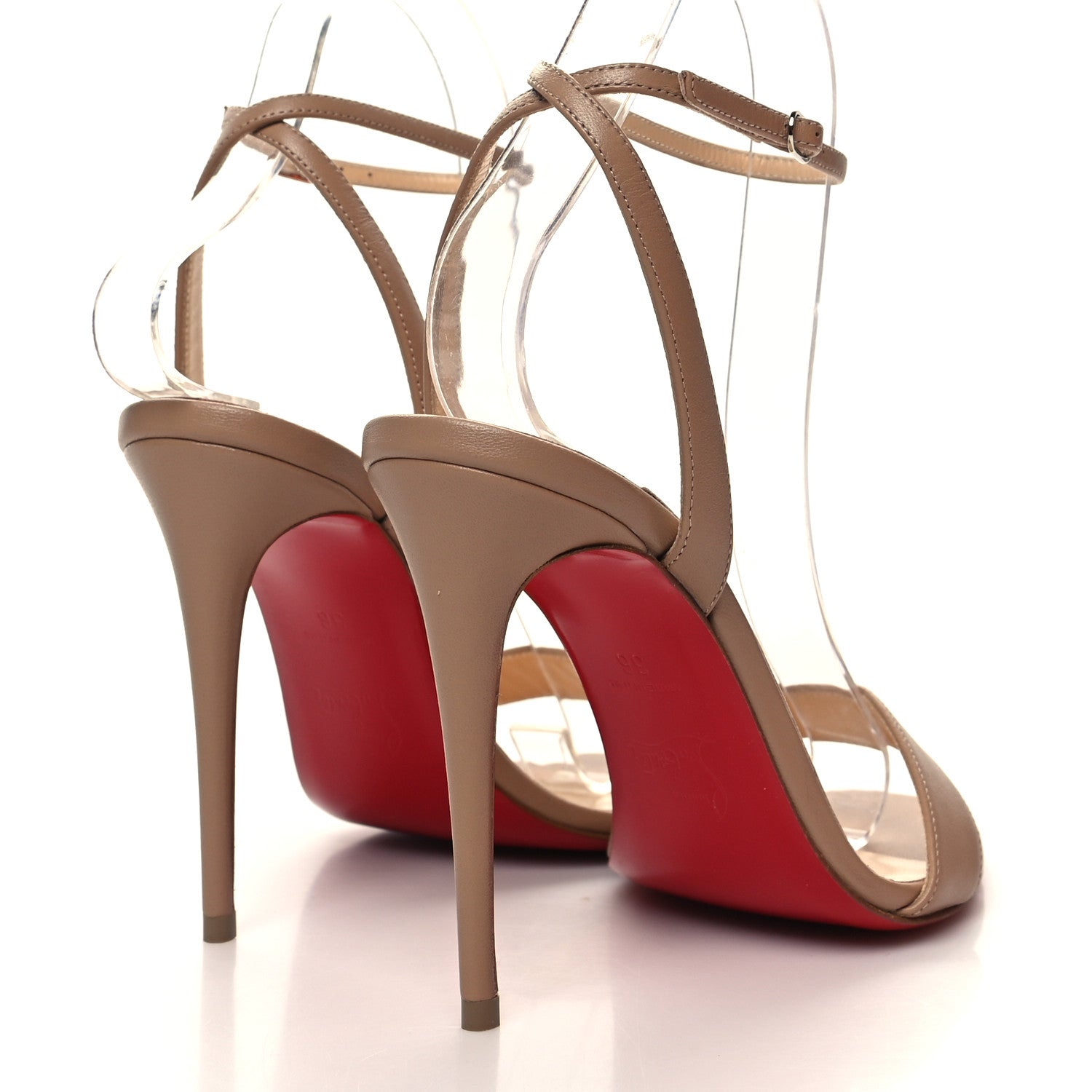 Christian Louboutin Nappa Loubi Girl 100 Sandals 36 Nude 4 of 8