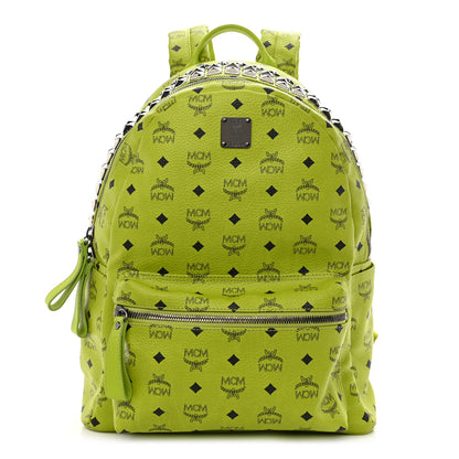 MCM Visetos Crown Stud Medium Stark Backpack Green 1 of 12