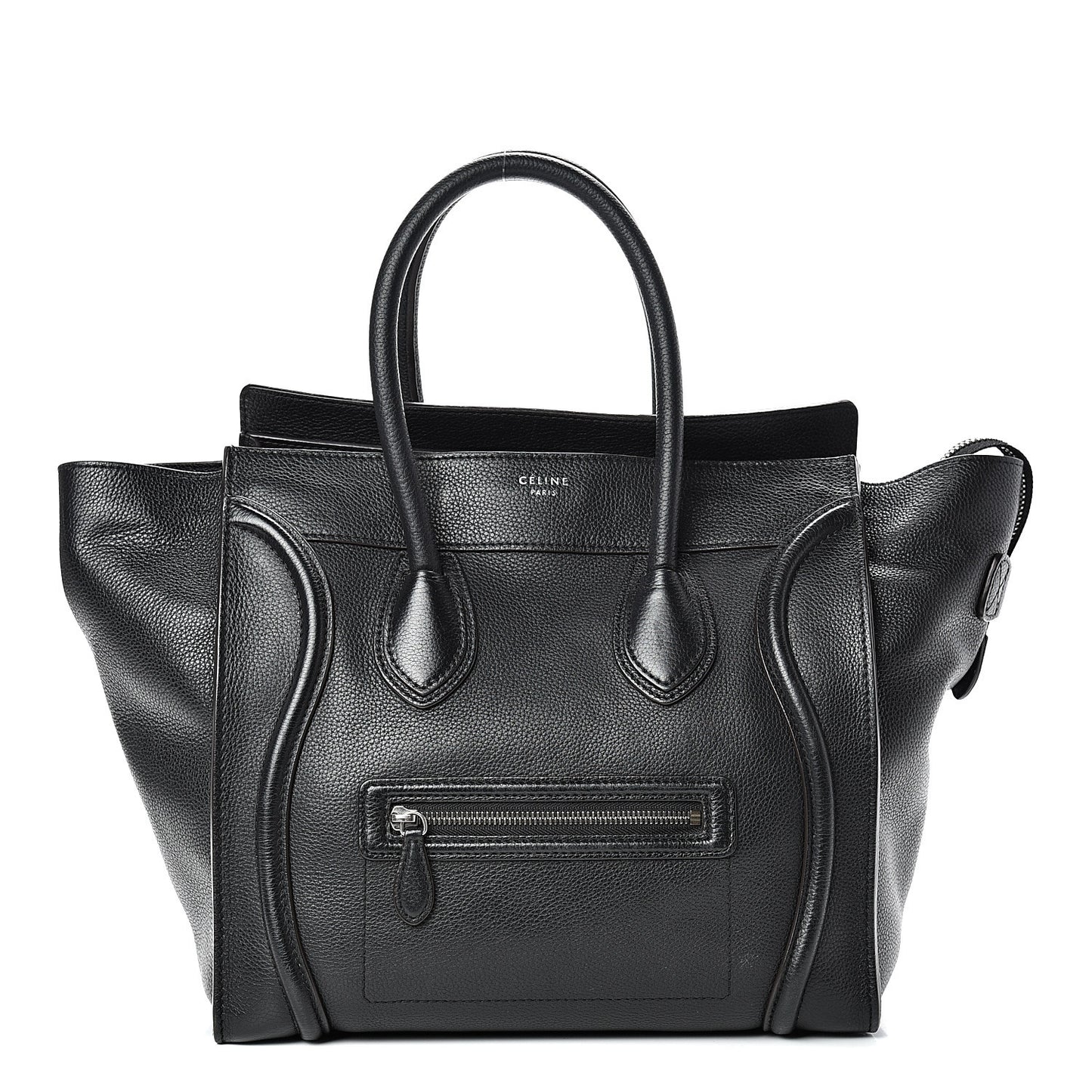 Drummed Calfskin Mini Luggage Black
