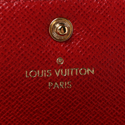 Louis Vuitton Damier Ebene Emilie Wallet Red 6 of 10