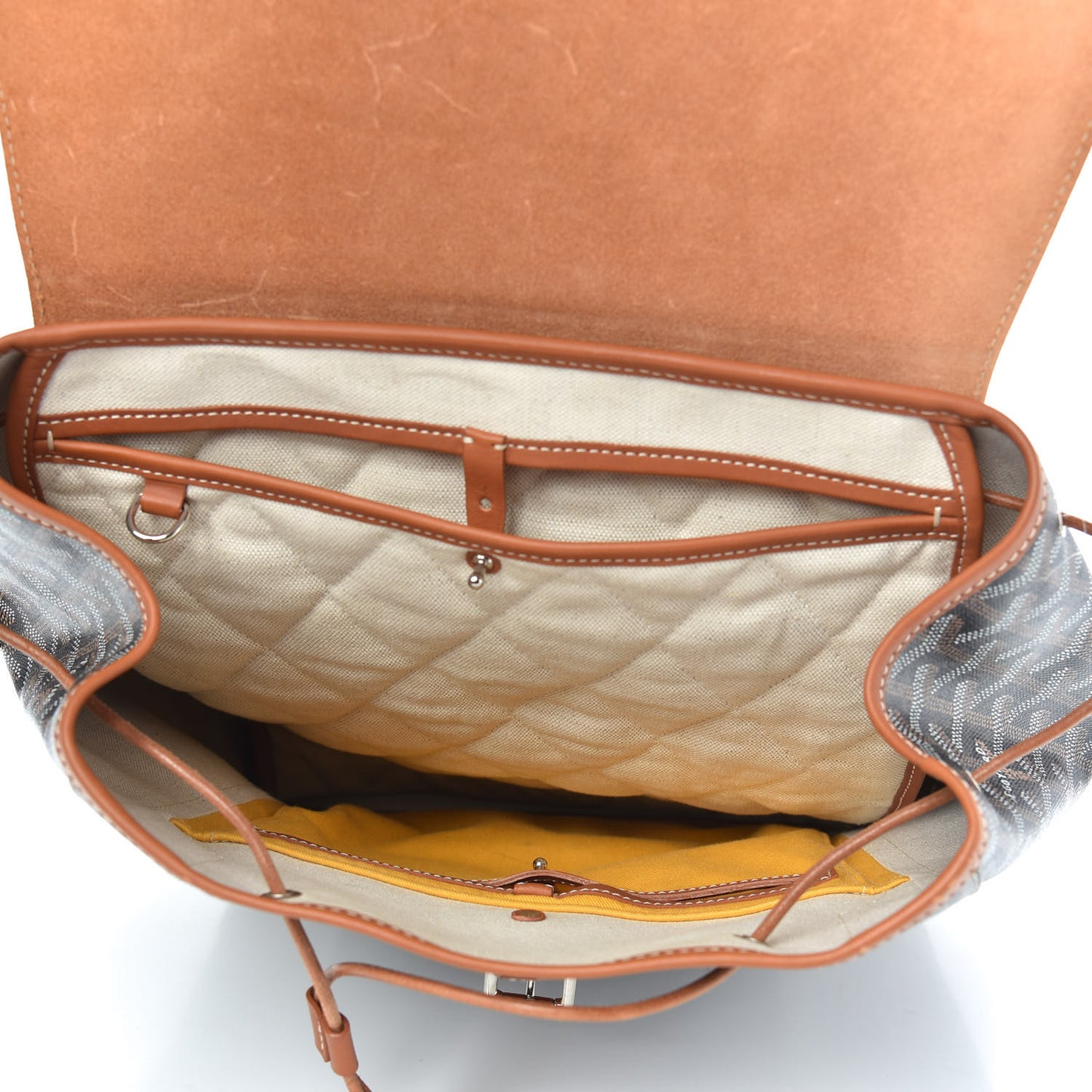 Goyardine Calfskin Alpin MM Backpack Gold Black