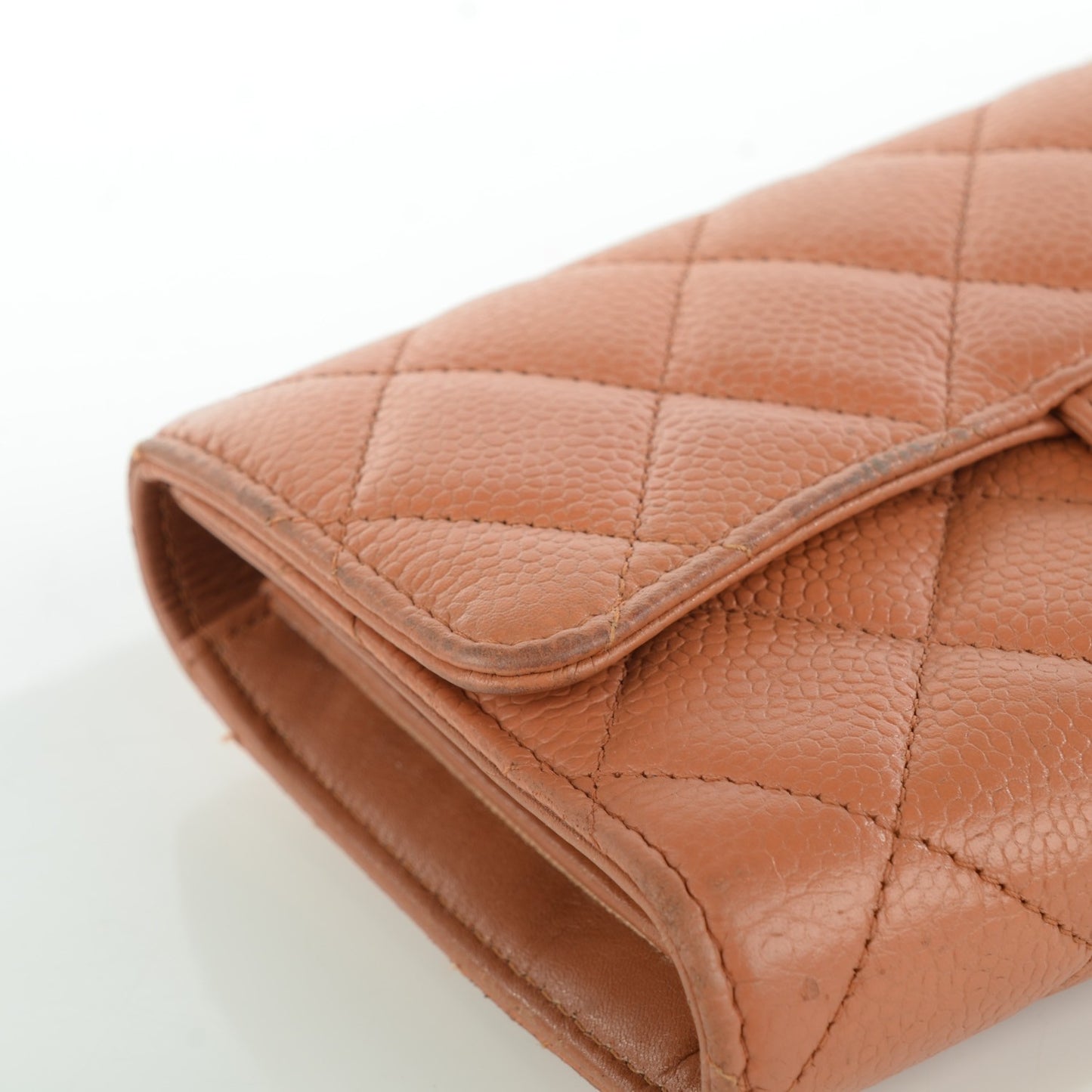 Caviar Quilted Large Flap Wallet Rose
