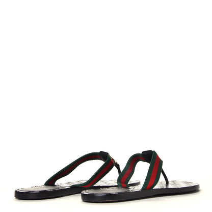 Gucci Nylon Guccissima Web Womens Thong Sandals 40 Green Red Black 4 of 6