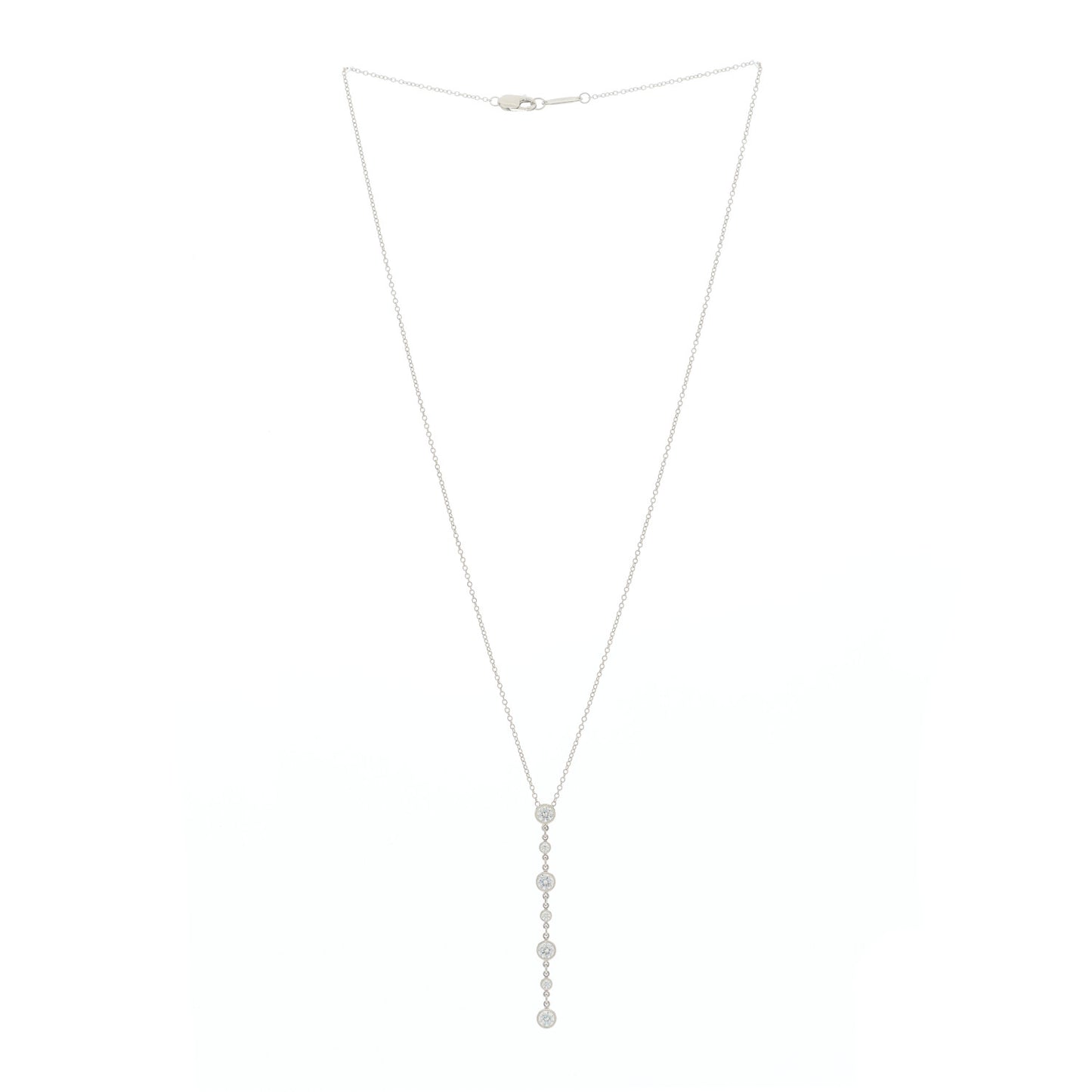Platinum Diamond Swing Drop Pendant Necklace