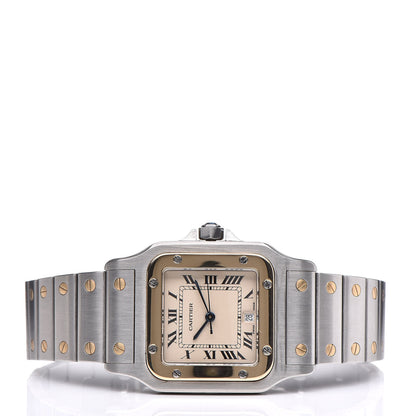 Cartier Stainless Steel 18K Yellow Gold 29mm Santos De Galbee Quartz Watch 3 of 7