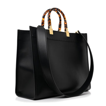 Fendi Vitello King Plexiglass Medium Fendi Sunshine Shopper Tote Black 3 of 10