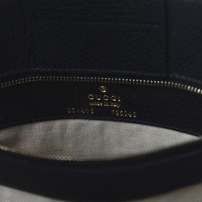 Gucci Pebbled Calfskin Small Swing Tote Black 8 of 9