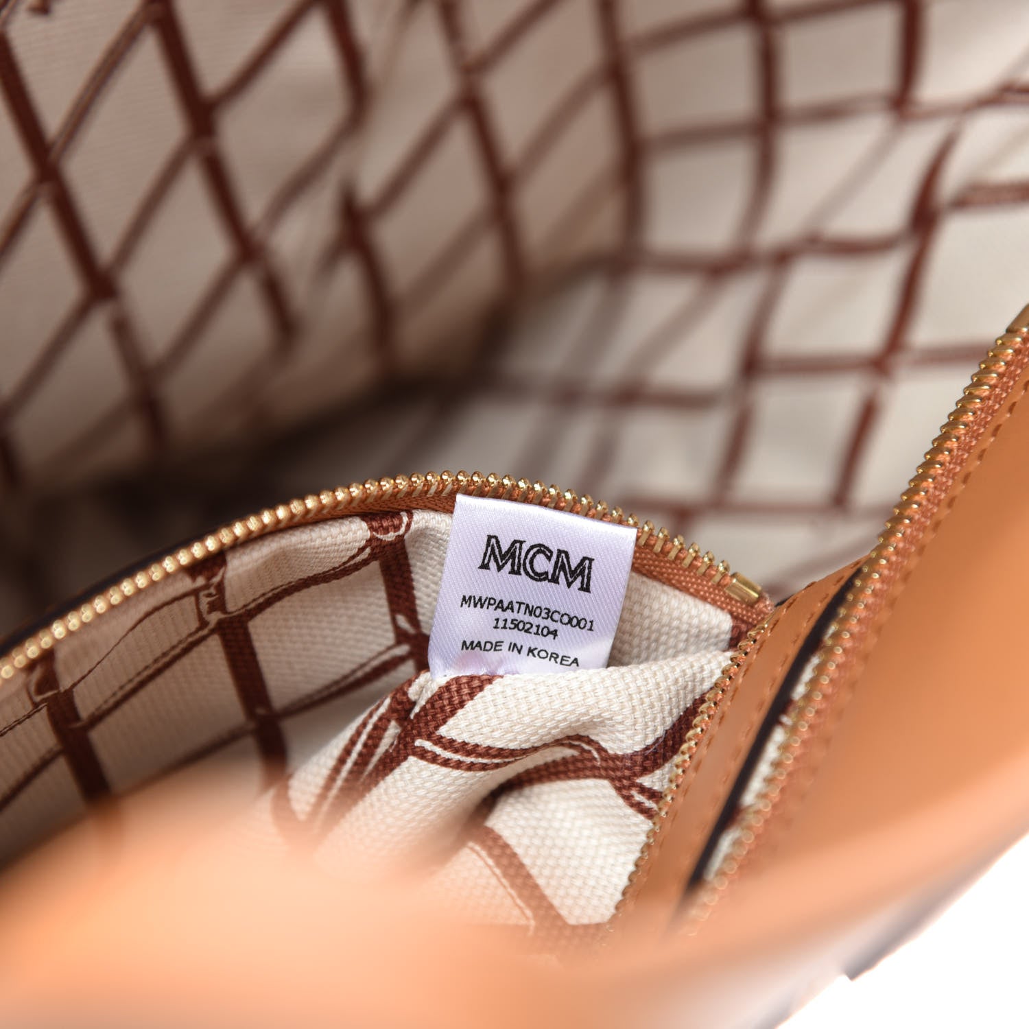 MCM Visetos Toni Shopper Tote Cognac 10 of 12