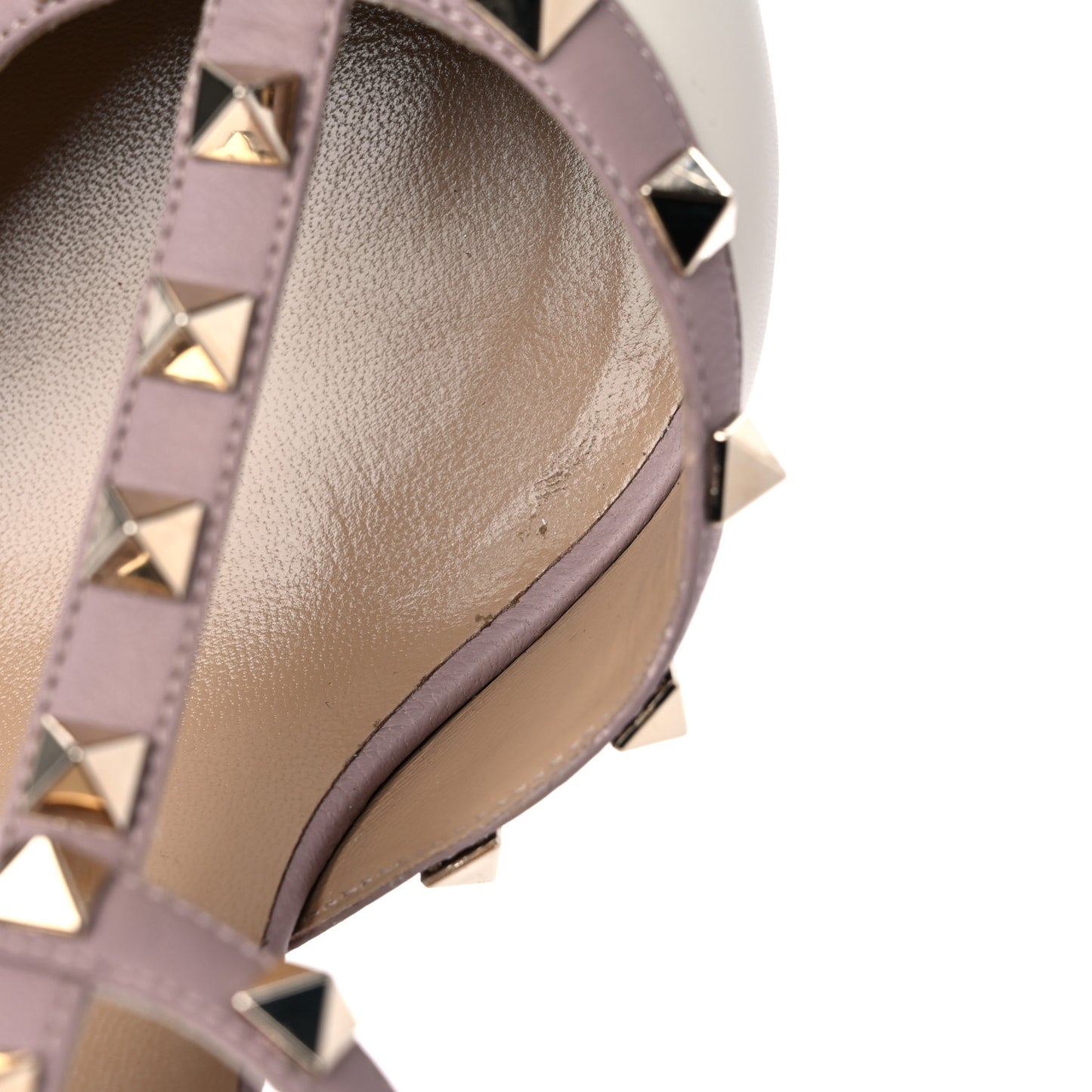 Calfskin Rockstud Ankle Strap 65mm Pumps 39 Light Ivory Poudre