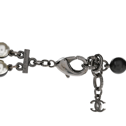 Chanel Pearl CC Long Necklace Silver Grey 4 of 4