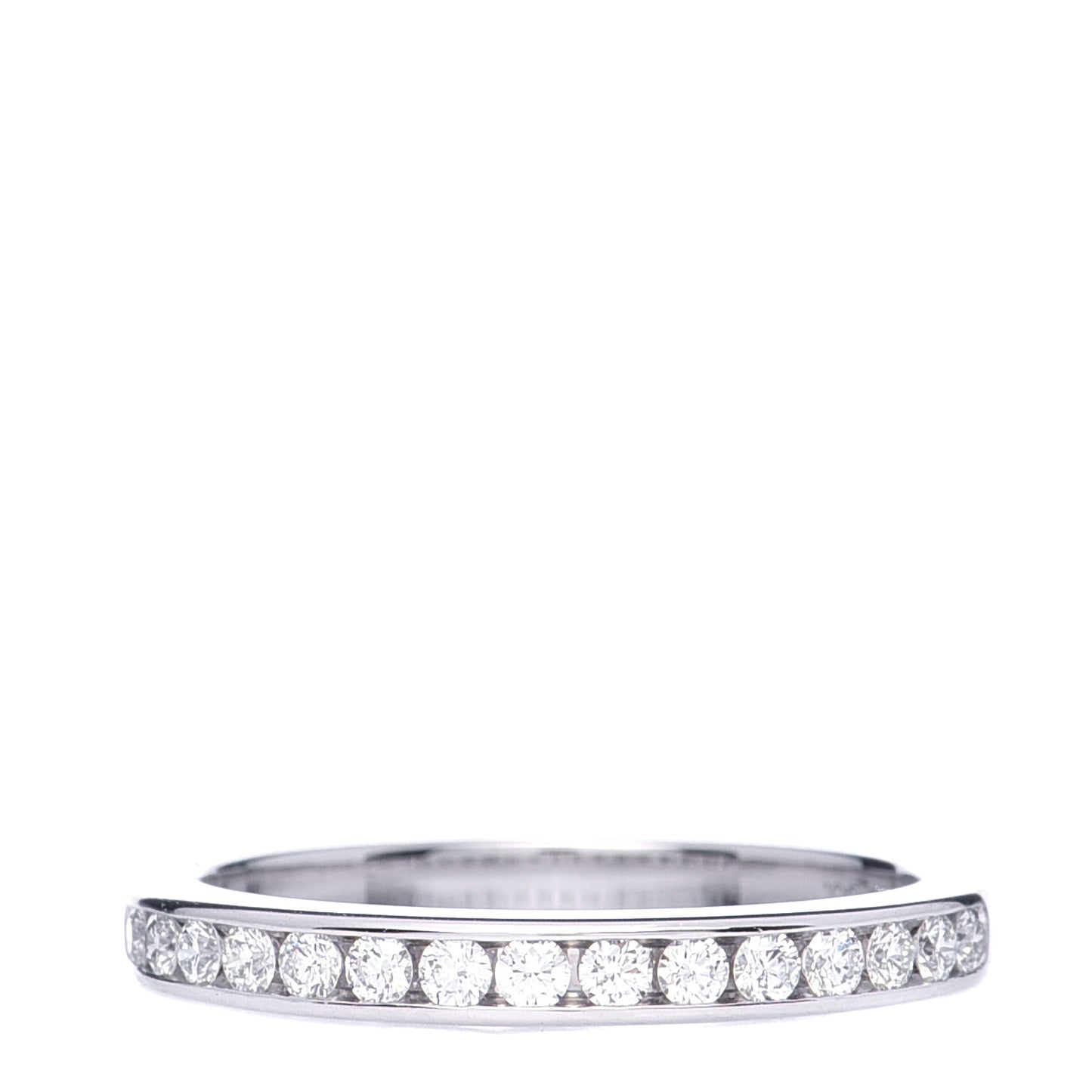 Platinum Diamond 2.5mm Half Circle Wedding Band Ring 51 5.75