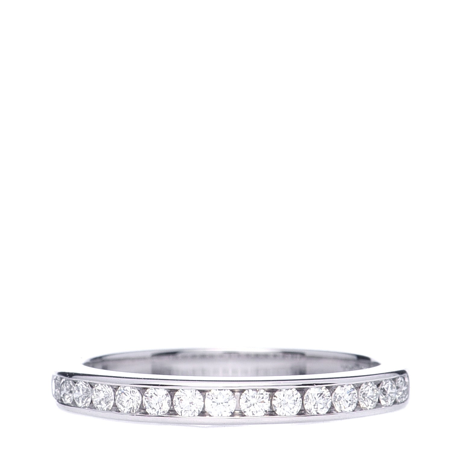 Tiffany Platinum Diamond 2.5mm Half Circle Wedding Band Ring 51 5.75 1 of 6