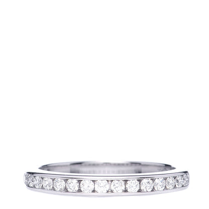 Tiffany Platinum Diamond 2.5mm Half Circle Wedding Band Ring 51 5.75 1 of 6