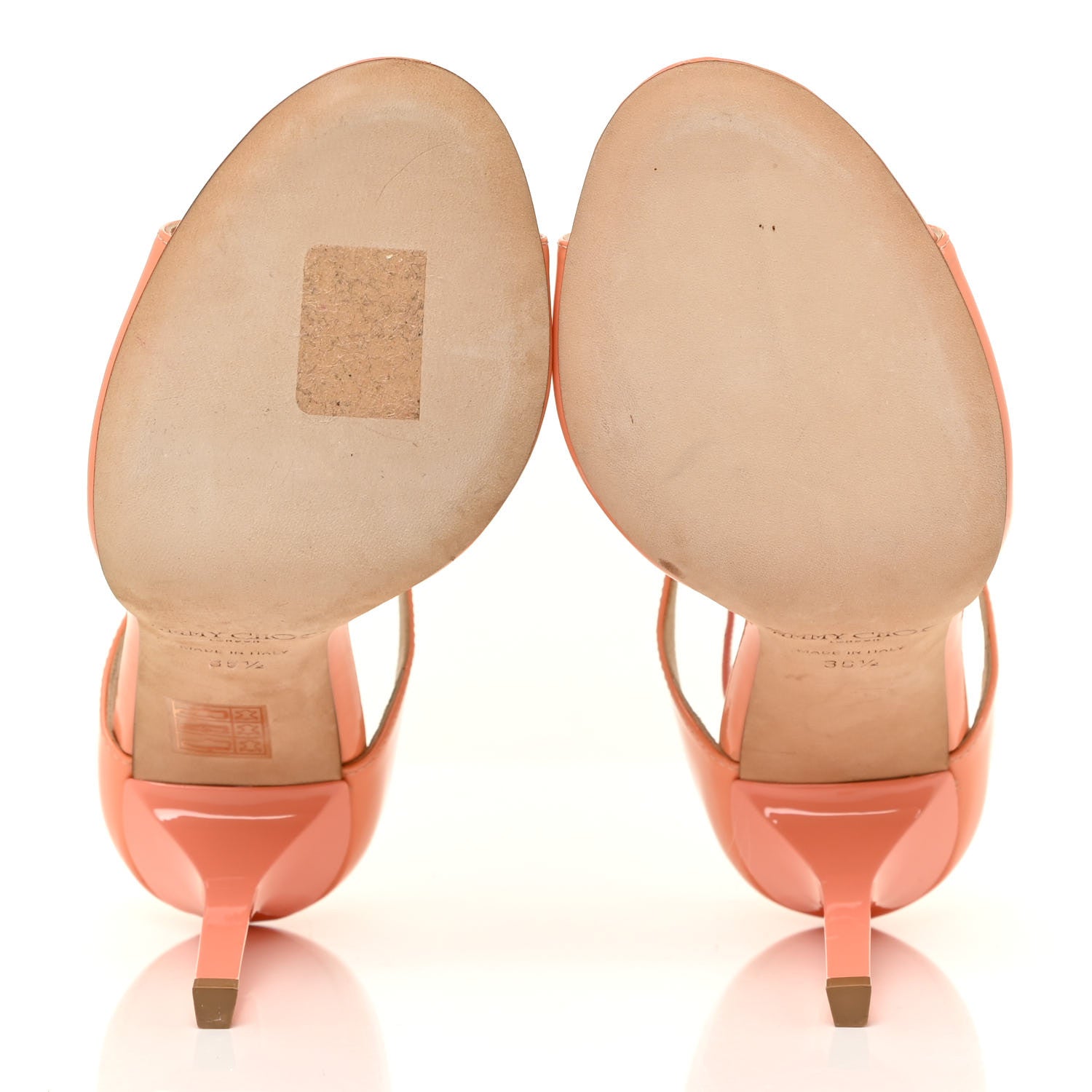 Jimmy Choo Patent Calfskin Lang Sandals 36.5 Orange 6 of 16