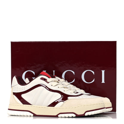 Gucci Calfskin Suede Crystal Patent Mens Re-Web Sneakers 9 Ivoire Red 10 of 10
