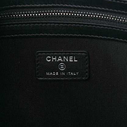 Chanel Iridescent Caviar Quilted Large Boy Cosmetic Case Black 7 of 7