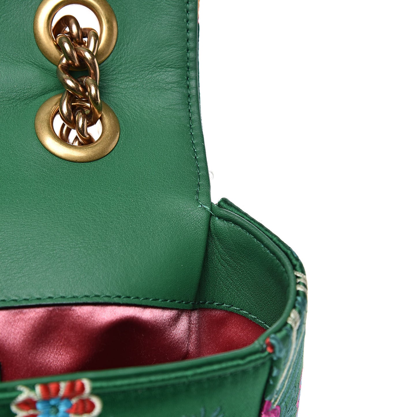 Jacquard Matelasse Floral Maxi GG Marmont Top Handle Shoulder Bag Green Multicolor