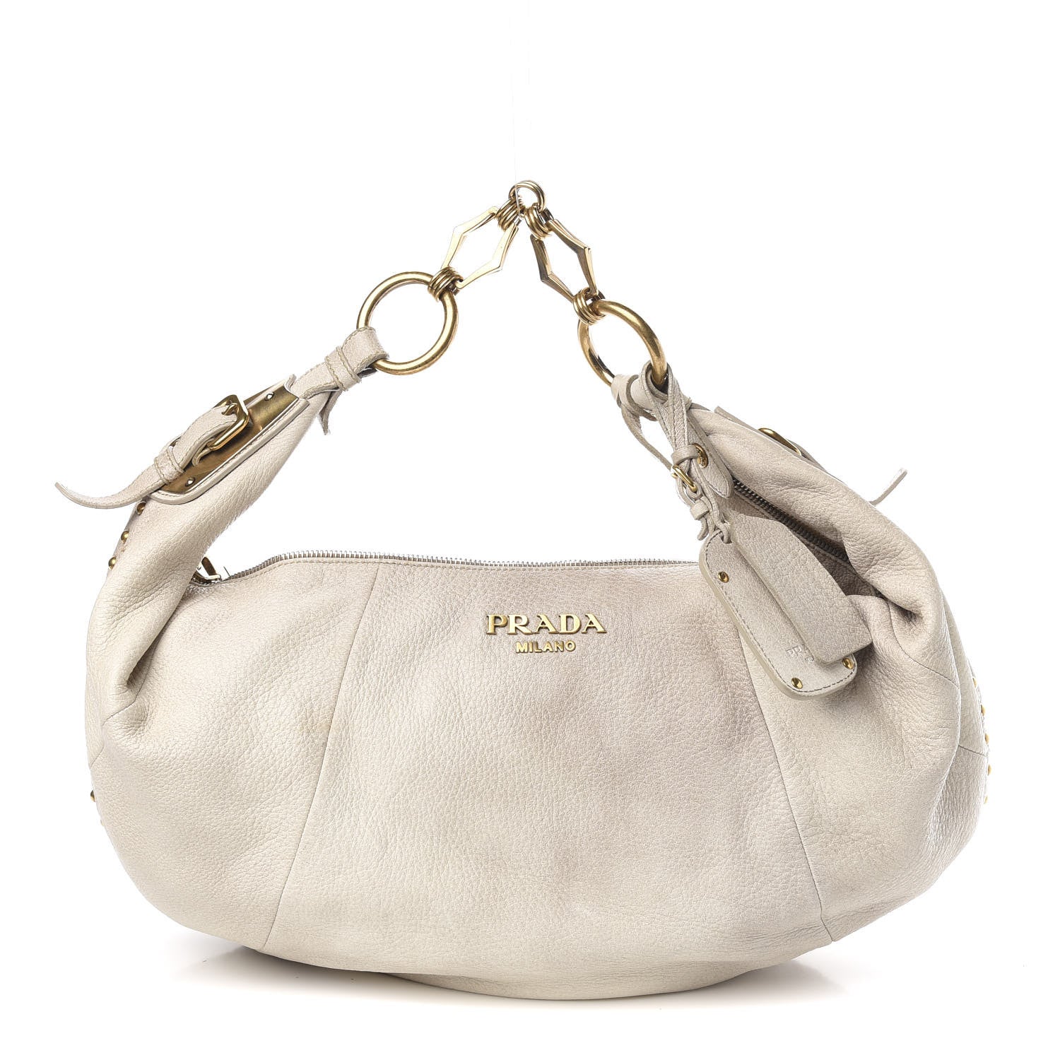 Prada Deerskin Tamponato Hobo White 1 of 13